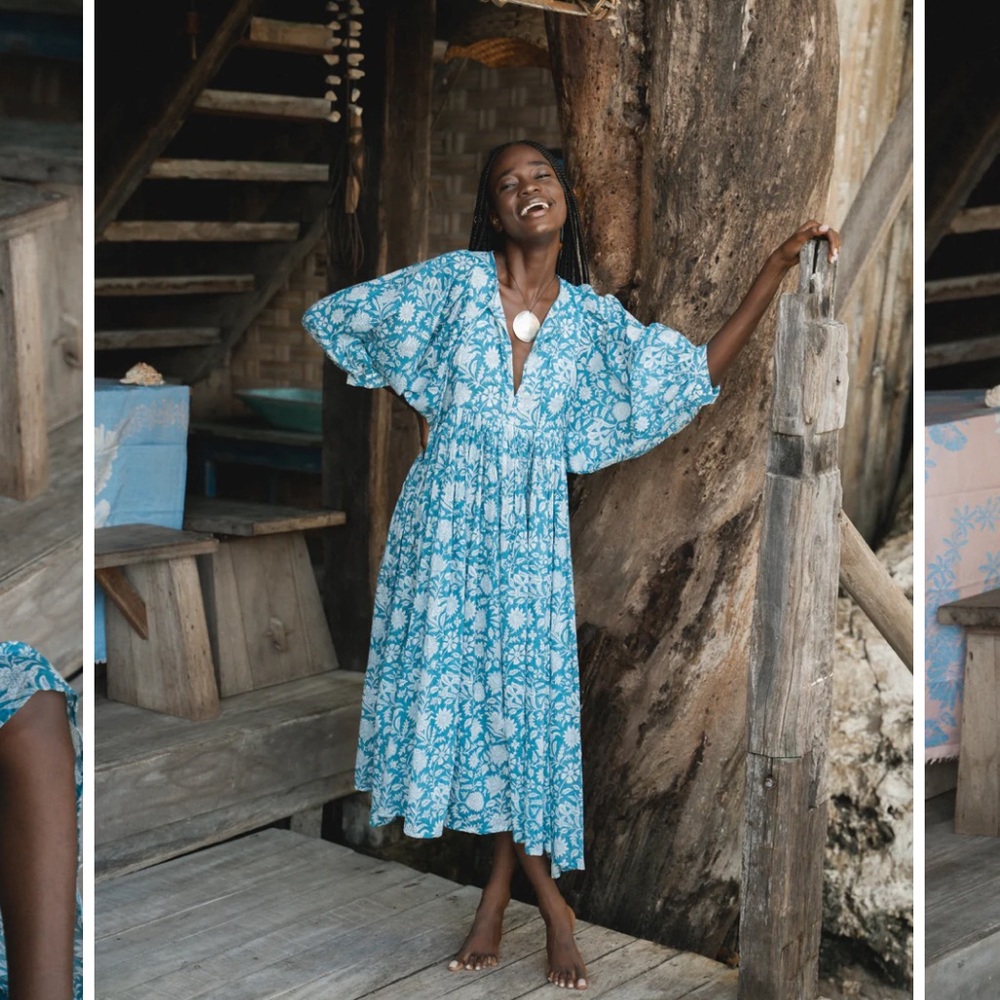 Daughters of India Kyra Midi Dress - Ocean Blue